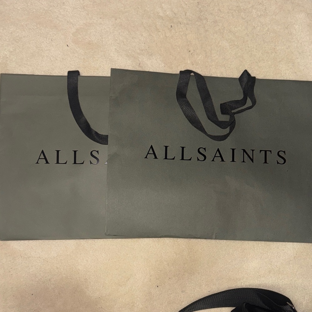AllSaints Olive Grey Shopping Bags